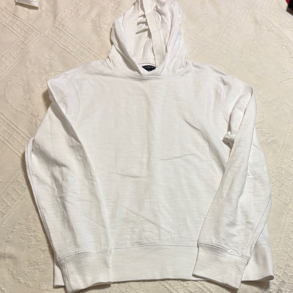J. Crew White Hoodie Sweater